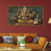Elegant Ganesha Vintage Wall Art – Hindu God Painting